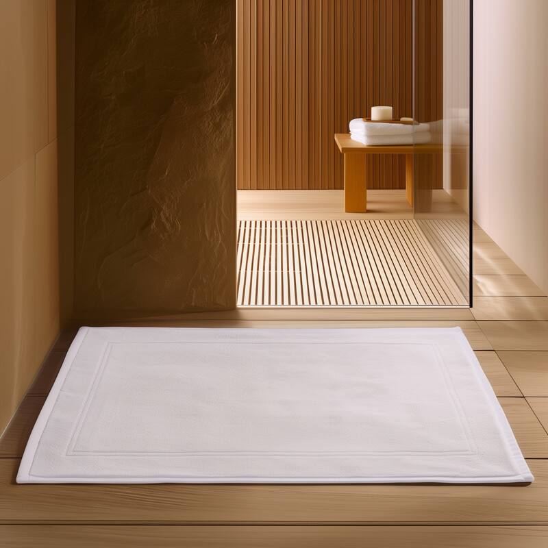 100% organic 750 GSM bath mat, 20x30in, crisp white - 20x30