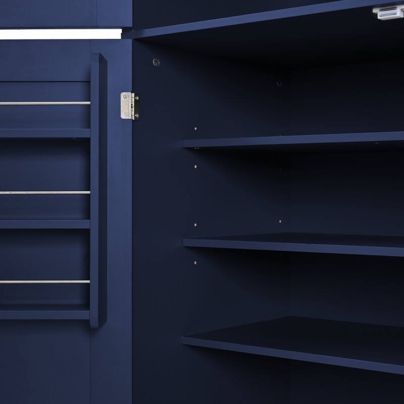 Modern 80.1" Tall Freestanding Kitchen Pantry Cabinet with Adjustable Shelves and 2 Power Outlets