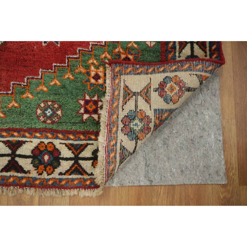 Hand Knotted Oriental 100% Wool Carpet Traditional Tribal Red Shiraz Area Rug - 8' 1'' X 5' 2''