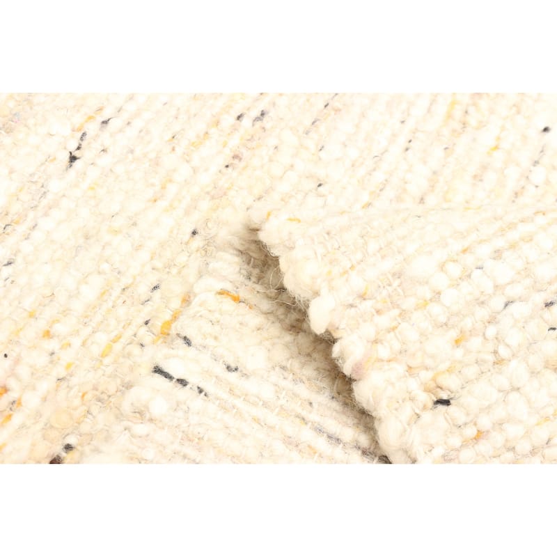 ECARPETGALLERY Braid weave Sienna Beige, Cream Wool Rug - 5'0 x 8'2