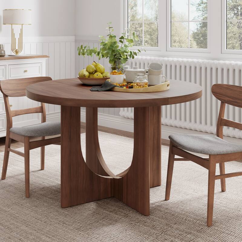 Christopher Knight Home - Holden Elegant 48" Round Dining Table with Sturdy Pedestal Base - Walnut
