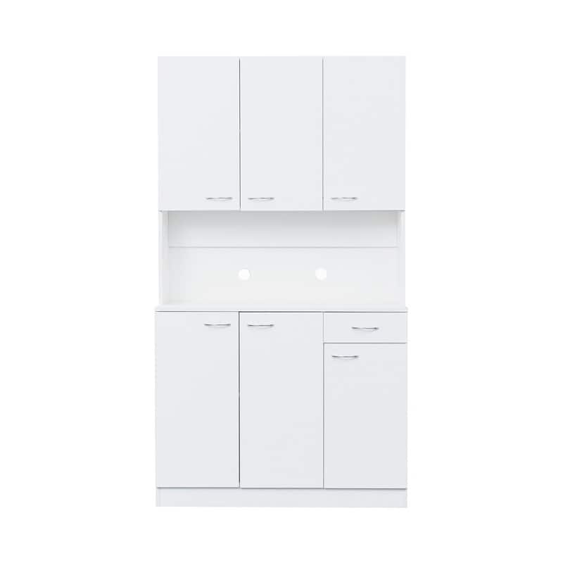Modern Kitchen Pantry Cabinet with Doors,Wood Kitchen Storage Cabinet