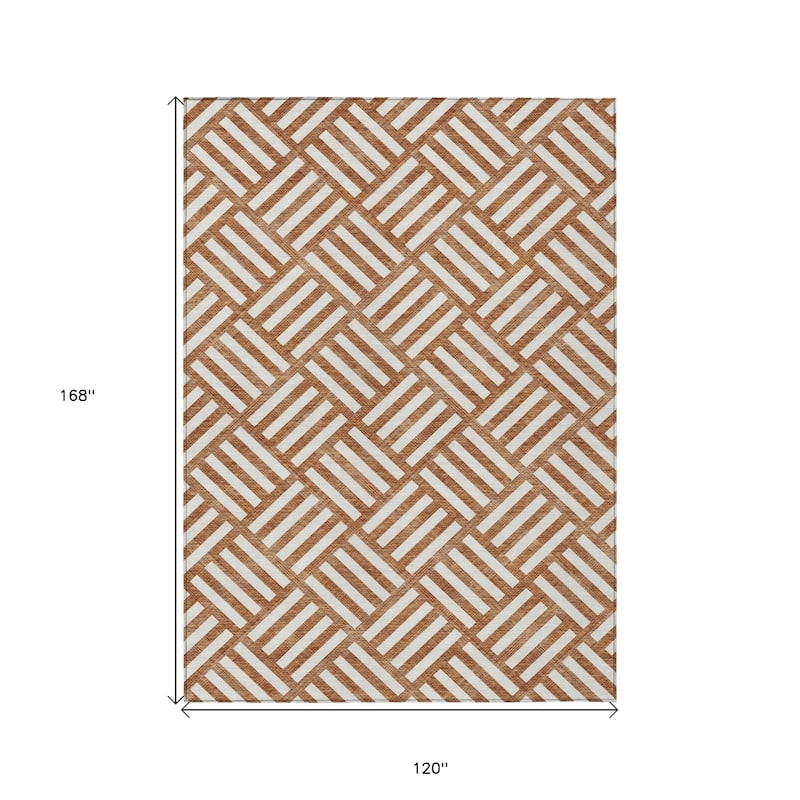 HomeRoots Geometric Transitional Rectangle Outdoor Rug