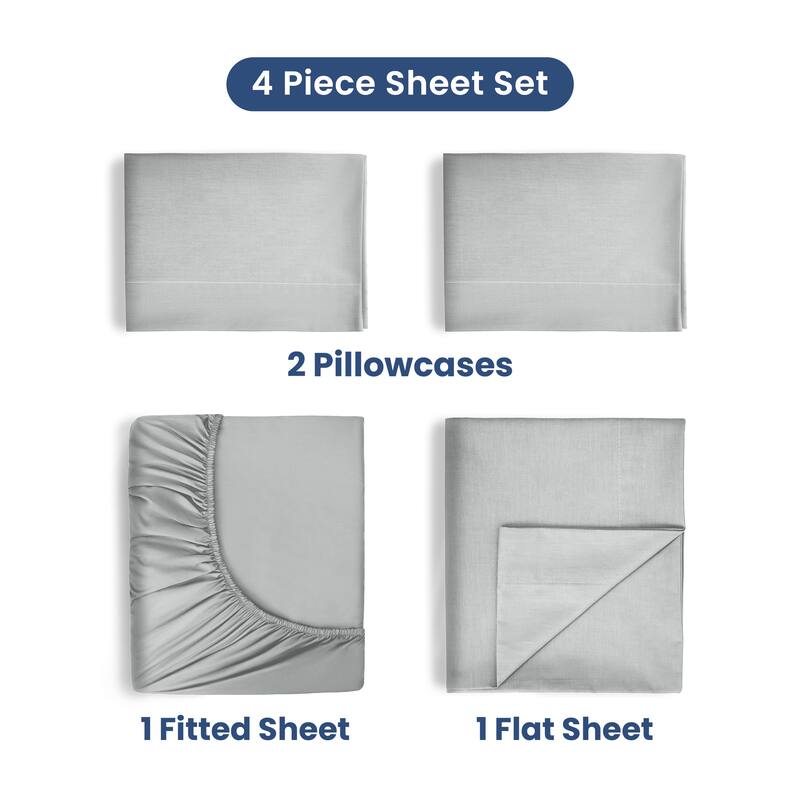 Martex 400 TC 100% Cotton Sateen, Deep Pocket, Silky Soft Sheet Set