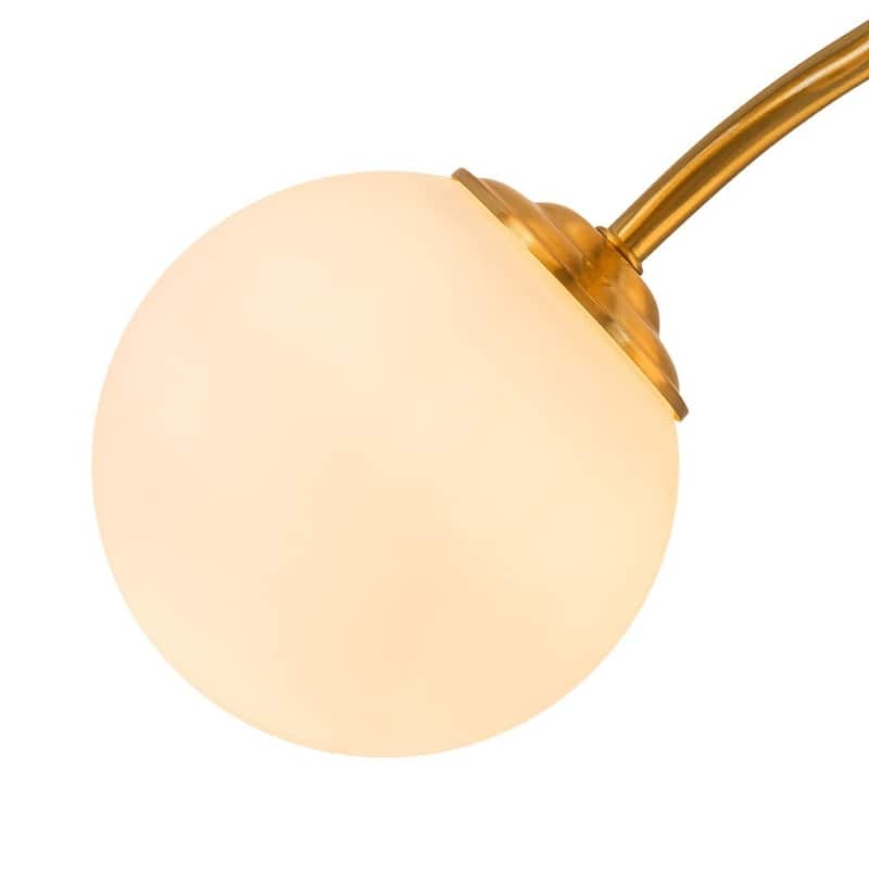 Milky Glass Globe Brass Sputnik Bubble Ceiling Light - 30in Chandelier