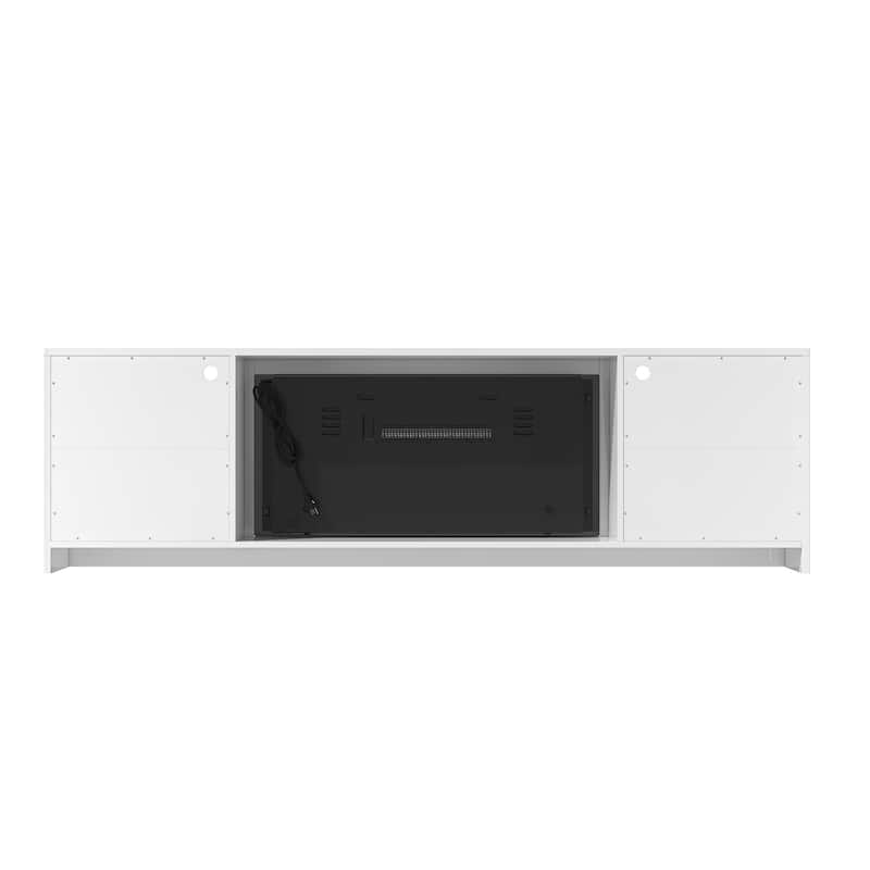 Clihome 36'' Electric Fireplace High Gloss 70'' TV Stand