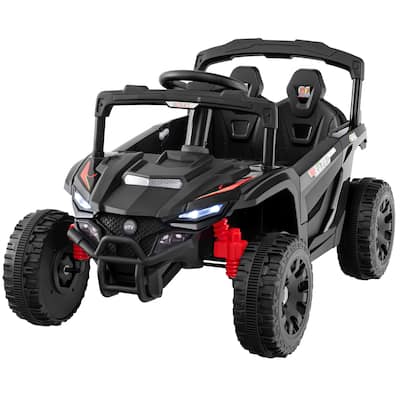 Electric UTV Ride On Car for Children with Lockable Doors Comfortable Seat Music and Lights - 35.5" x 23" x 21" (L x W x H)