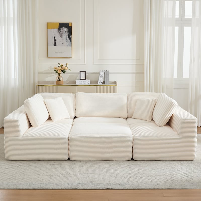 Oversized Chaise Lounge Sofa with Pillows