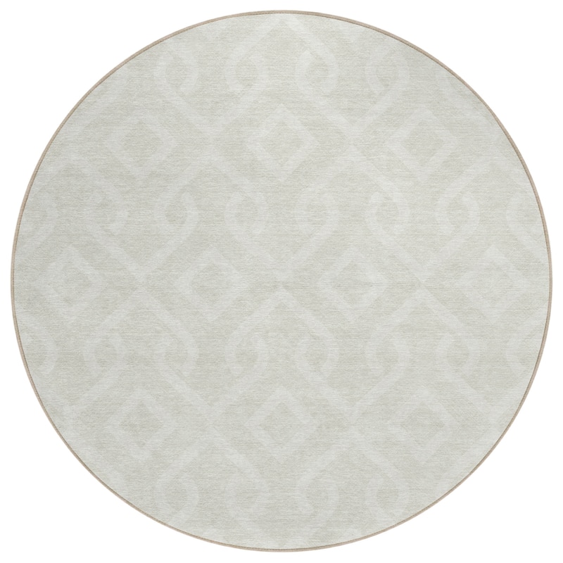 Machine Washable Indoor/ Outdoor Chantille Scroll Trellis Rug