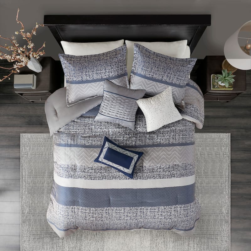 Madison Park Melody 7 Piece Jacquard Comforter Set