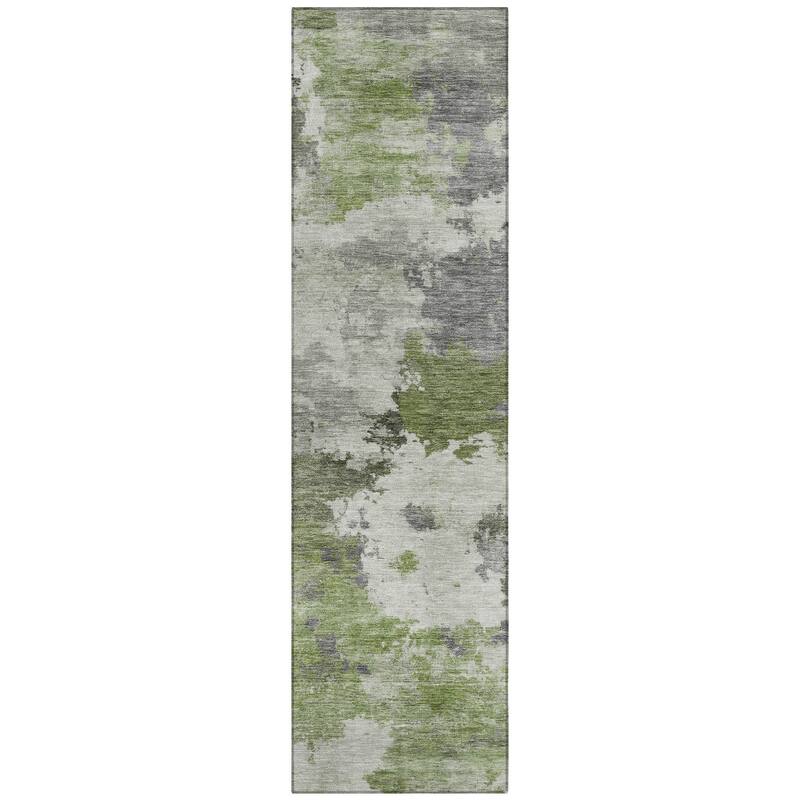 Machine Washable Indoor/Outdoor Abstract Blend Chantille Rug