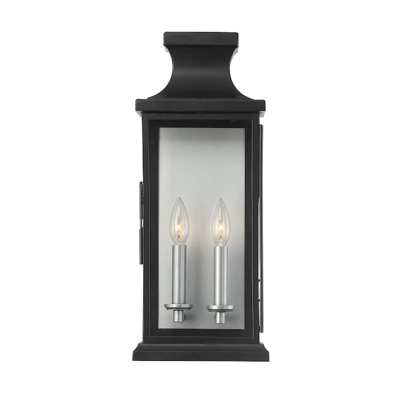 Brooke 2-Light Outdoor Wall Lantern in Matte Black
