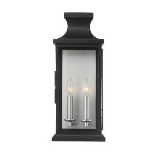 Brooke 2-Light Outdoor Wall Lantern in Matte Black