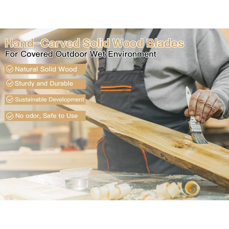 48 Inch Wood Ceiling Fan with Light and Remote/Smart App Control, Dimmable Lights Included