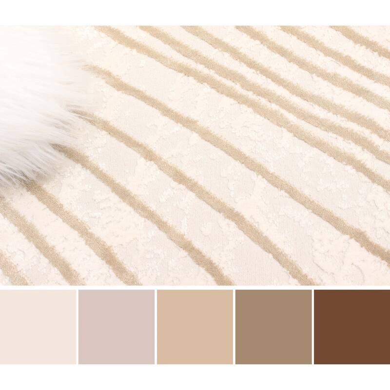 ECARPETGALLERY Machine Made Sienna Ivory Area Rug