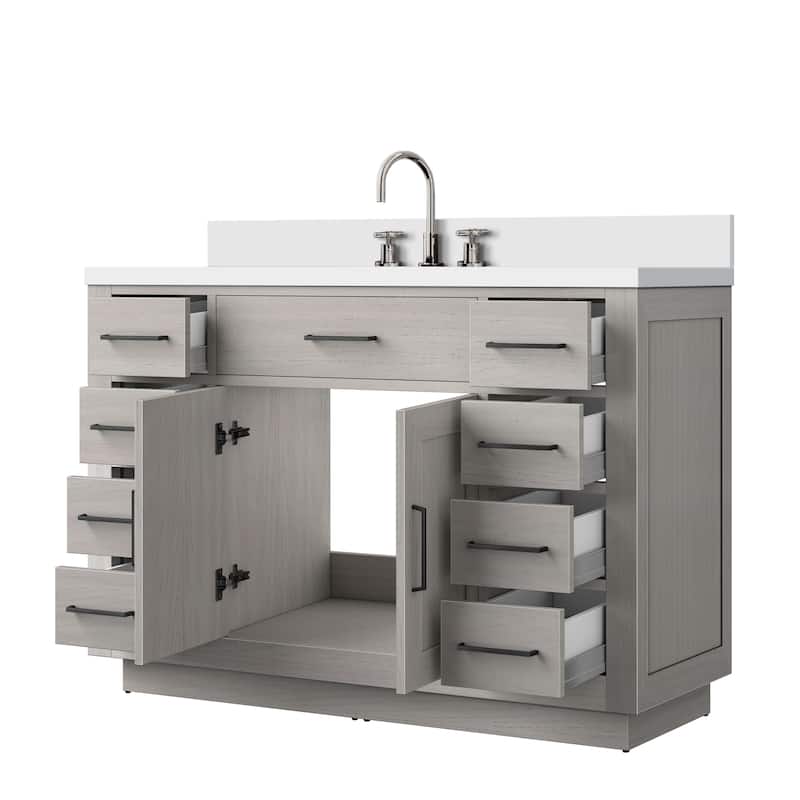 Abbey Bath Vanity with Cultured Marble Top, Sink and Faucet