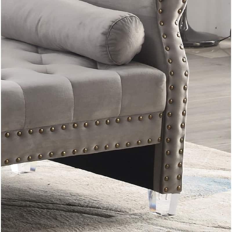 Stefania 71-inch Rolled Arm Oversized Velvet Tufted Upholstered Bench