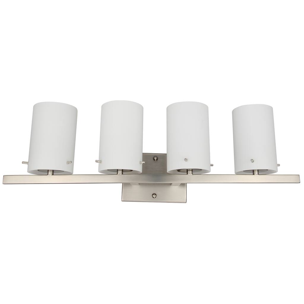 4 Light LED integrated Vanity Lighting in Brushed Nickel Finish