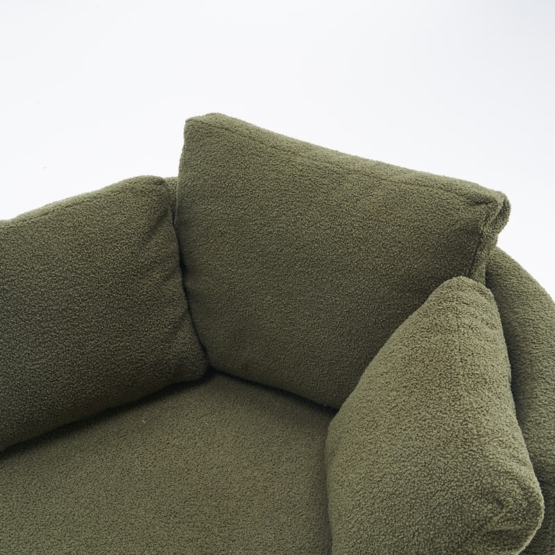 Modern Swivel Storage Chair With Back Cushion For Living Room