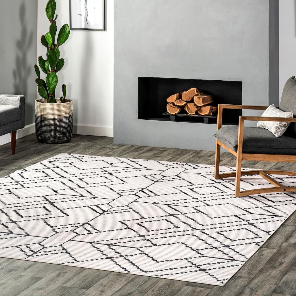 Nuloom Echo SpinClean Multi Diamond Machine Washable Area Rug