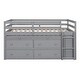preview thumbnail 116 of 144, Twin/Full Size Low Loft Bed with Retractable Writing Desk and 4 Drawers, Wooden Loft Bedframe w/ Lateral Portable Desk & Shelves