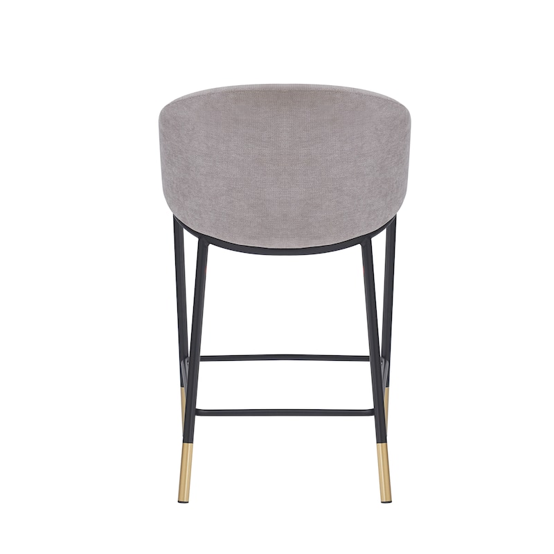 Christopher Knight Home - Soleil Modern 26" Seat Height Bar Stool with Curved Armrests & Gold Accents
