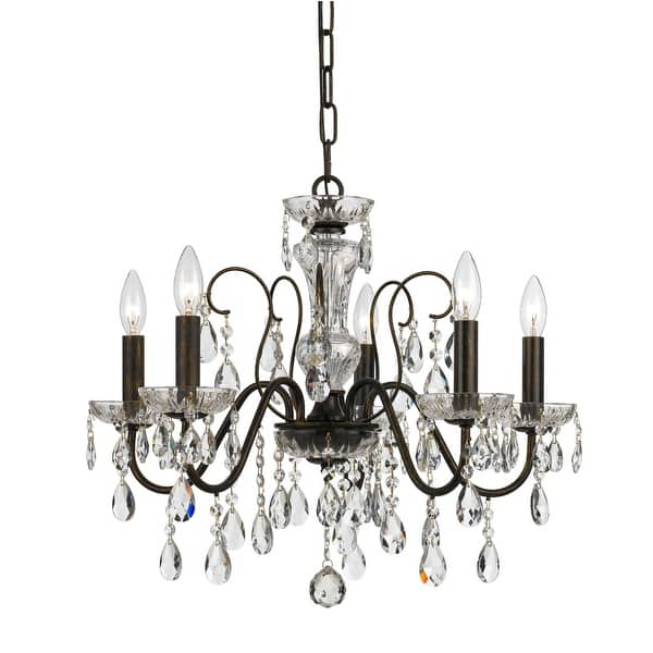 slide 2 of 9, Crystorama Lighting Group Butler 5 Light 23" Wide Crystal Chandelier English Bronze