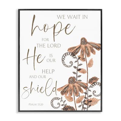 Stupell He Is Our Help & Shield Framed Giclee Art Design By Annie LaPoint