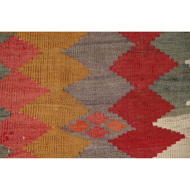 Vegetable Dye Flatweave Tribal Kilim Qashqai Persian Vintage Rug - 4'4"x 7'0"