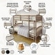 preview thumbnail 16 of 43, CraftPorch Mid-Century Twin Over Twin Bunk Bed