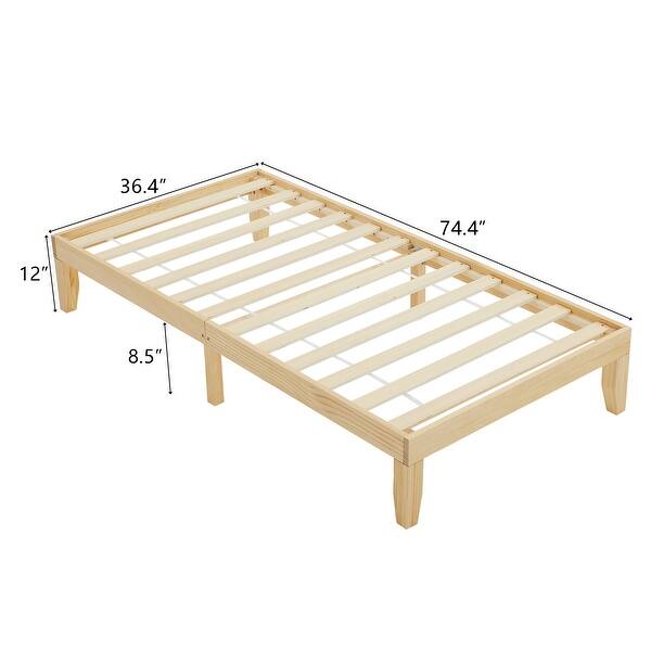 dimension image slide 0 of 2, Basic Bed Frame Twin Wooden Bed