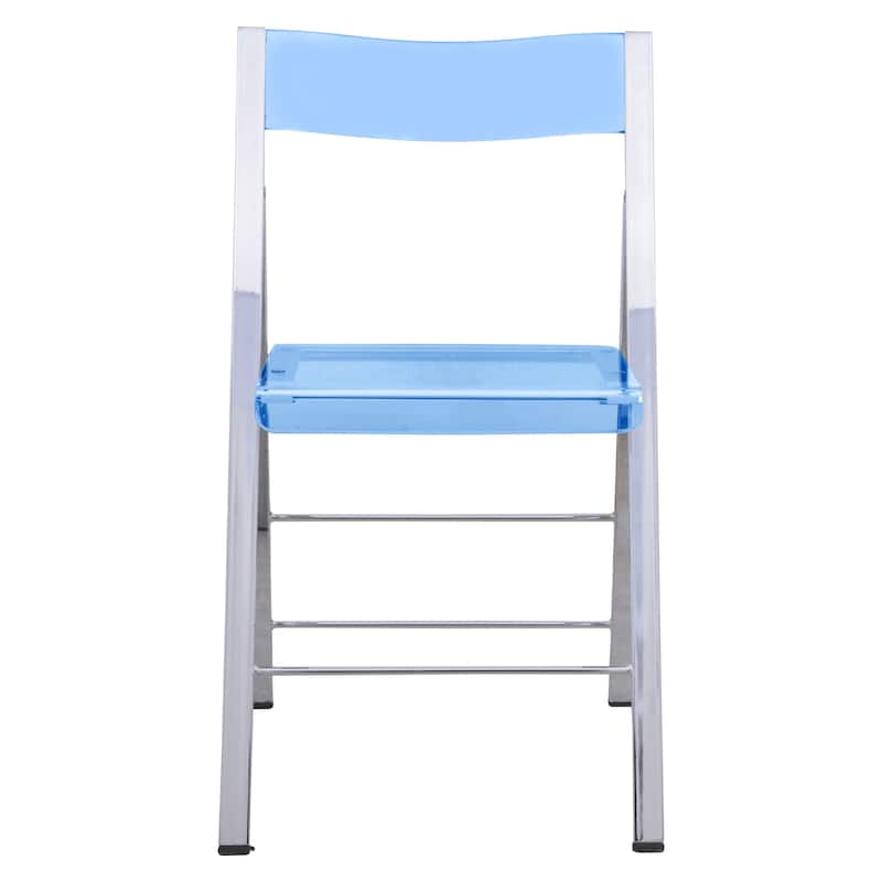 LeisureMod Menno Modern Acrylic Folding Chair - Red - 4 x 30 x 16.5