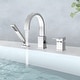 preview thumbnail 18 of 20, PROOX Deck Mount 3 Hole Roman Tub Faucet with Hand Shower