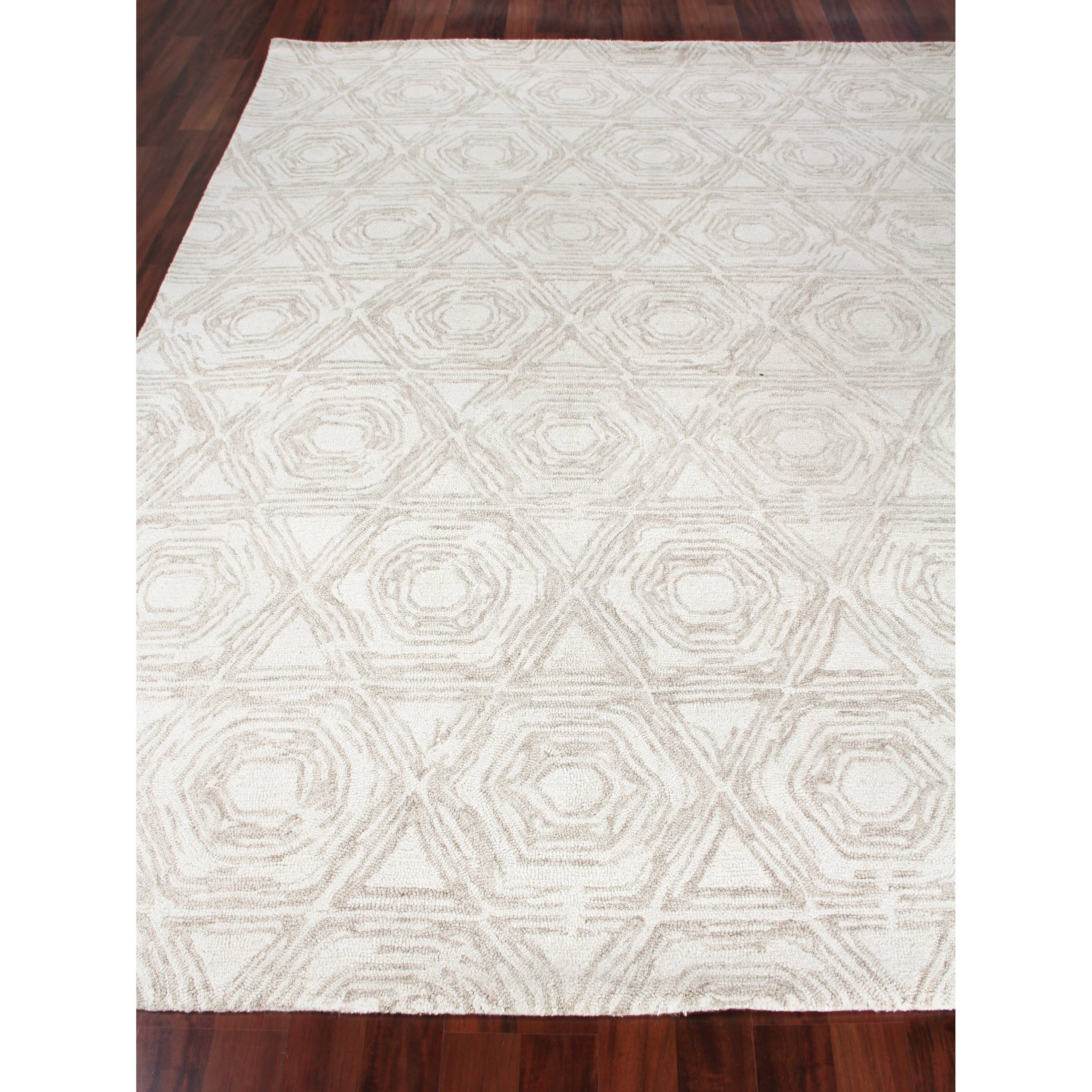 EXQUISITE RUGS Caprice Handtufted New Zealand Wool Beige/Ivory Area