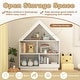preview thumbnail 9 of 8, Costway Wooden Kids Dollhouse Bookshelf with Open Shelves - See Details