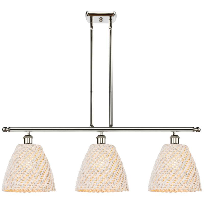 Innovations Lighting Endless Possibilities Ballston - Bristol Natural - 3 Light 36" Stem Hung Island Light - Polished Nickel