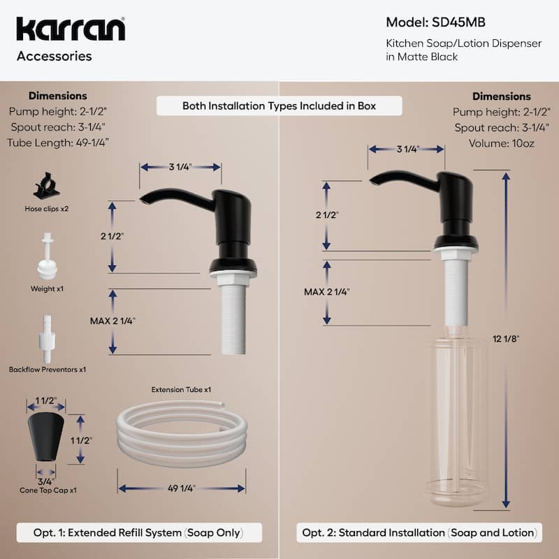 Karran SD45 Kitchen Soap/Lotion Dispenser