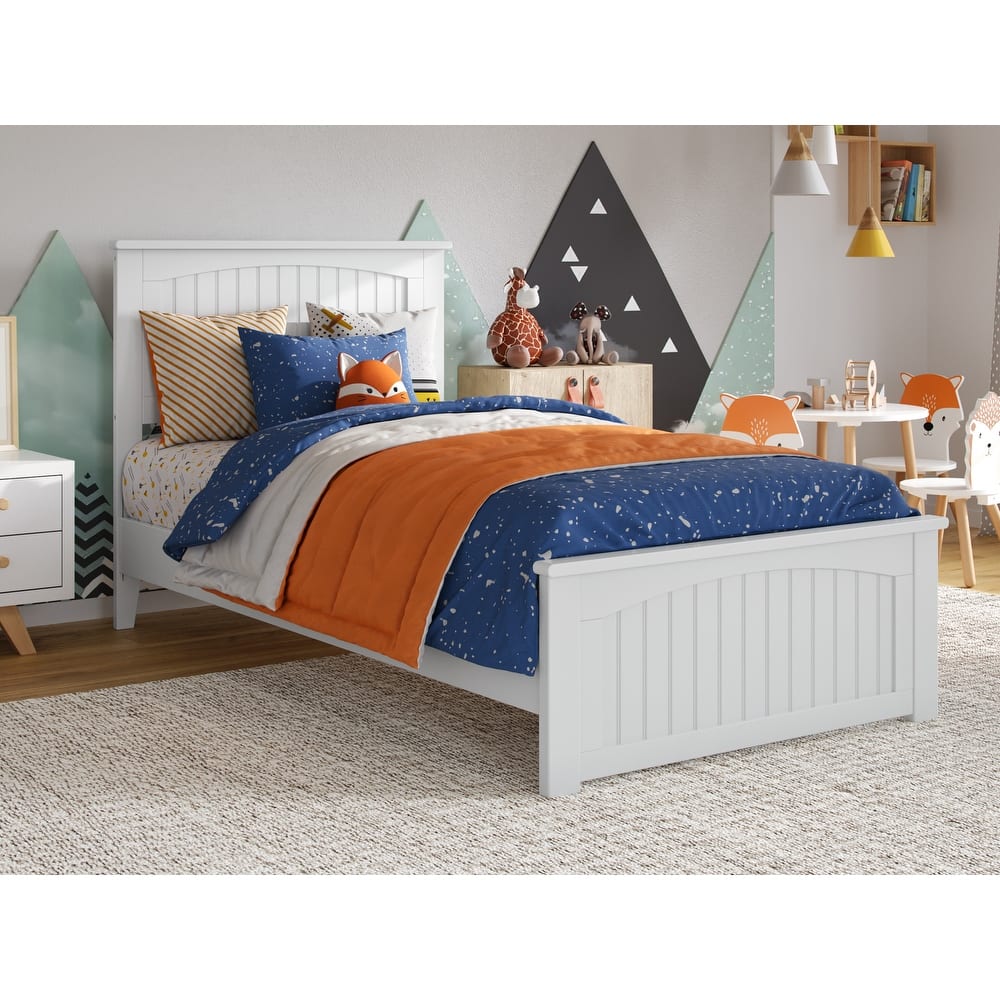 Naples Solid Wood Low Profile Platform Bed with Matching Footboard