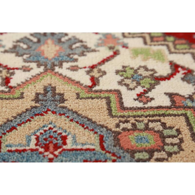 Ivory Heriz Serapi Indian Runner Rug Hand-Knotted Wool Carpet - 2'5"x 8'0"