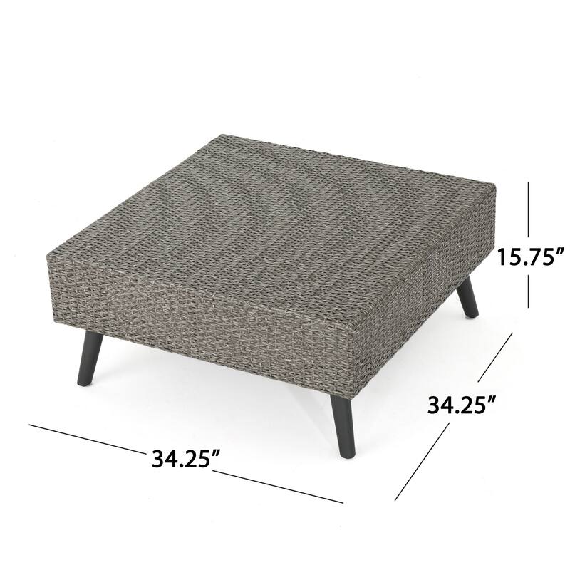 Tahiti Outdoor 4-piece Wicker Sectional Sofa Set with Cushions by Christopher Knight Home