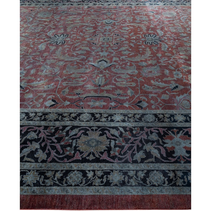 Overdyed One-of-a-Kind Hand-Knotted Area Rug - Gray - 12' 0" x 18' 0"