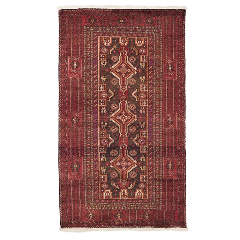 ECARPETGALLERY Hand-knotted Teimani Black, Red Wool Rug - 3'4 x 5'11