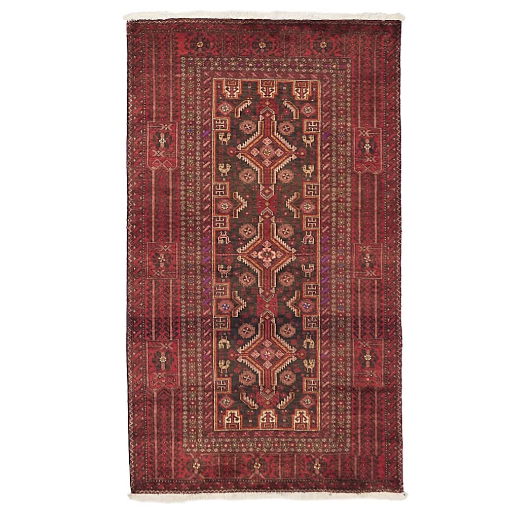 ECARPETGALLERY Hand-knotted Teimani Black, Red Wool Rug - 3'4 x 5'11