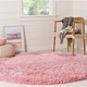preview thumbnail 22 of 69, SAFAVIEH Polar Shag Bibi Glam Solid 3-inch Extra Thick Rug 3' x 3' Round - Light Pink