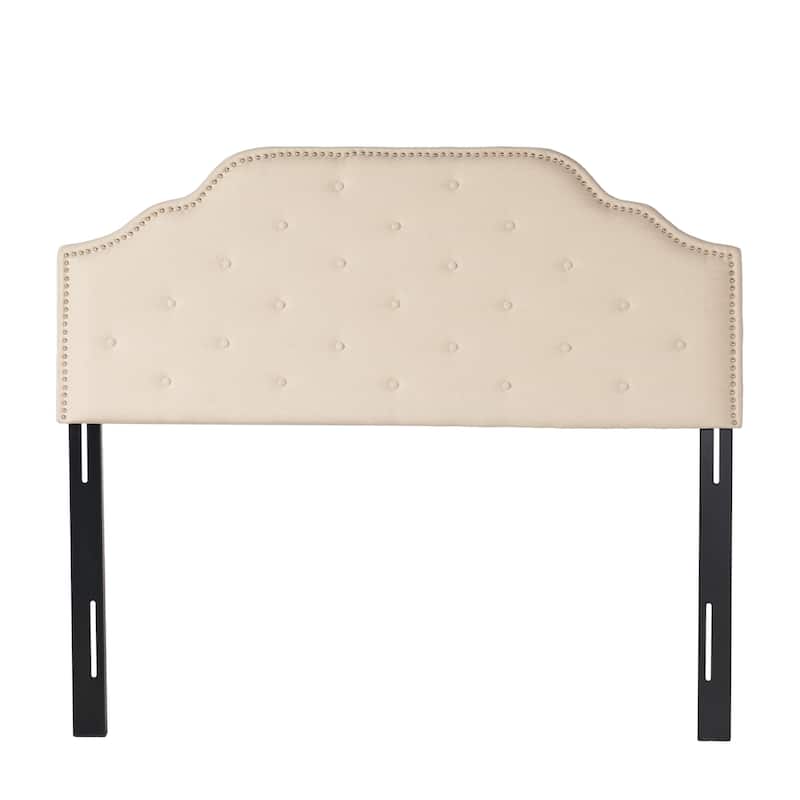 Tufted Upholstered Headboard Queen Size, Solid Wood Head Board with Durable Metal Legs