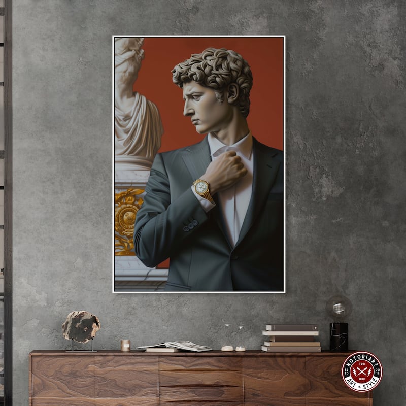 Notoriart Sculpture With Style Framed Men Style 1 Piece Canvas Wall Art