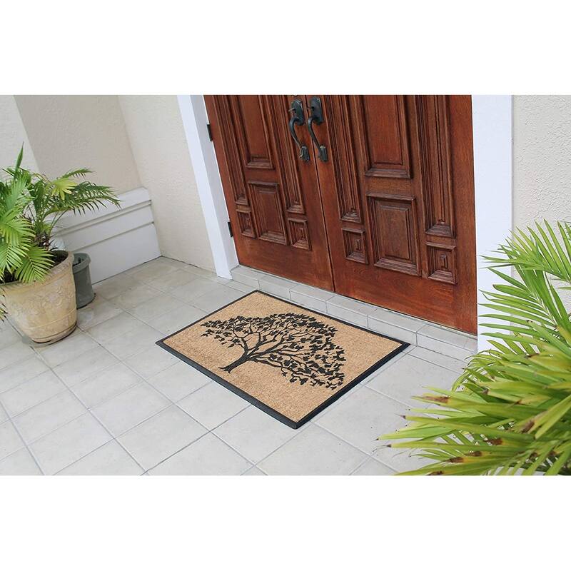 A1HC Natural Coir & Rubber Hand Flocked Large Door Mat