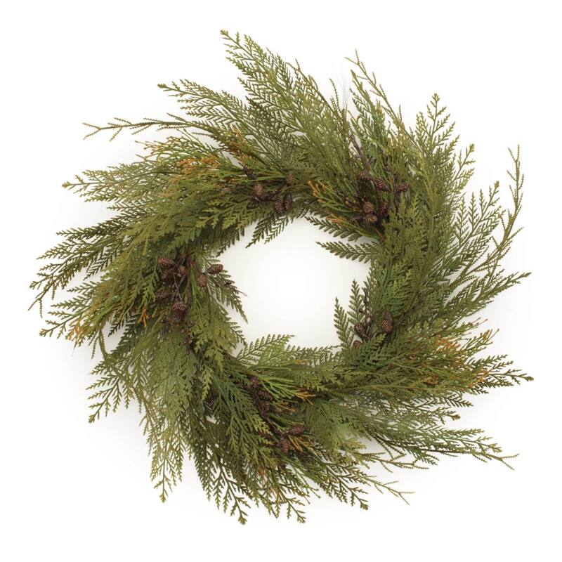 HomeRoots 30" Green And Brown Christmas Pine Artificial Wreath