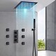 preview thumbnail 17 of 44, EVERSTEIN LED Thermostatic Shower Faucet System 12" Rainfall Shower Head with 3 Way Valve and 6 Body Jets