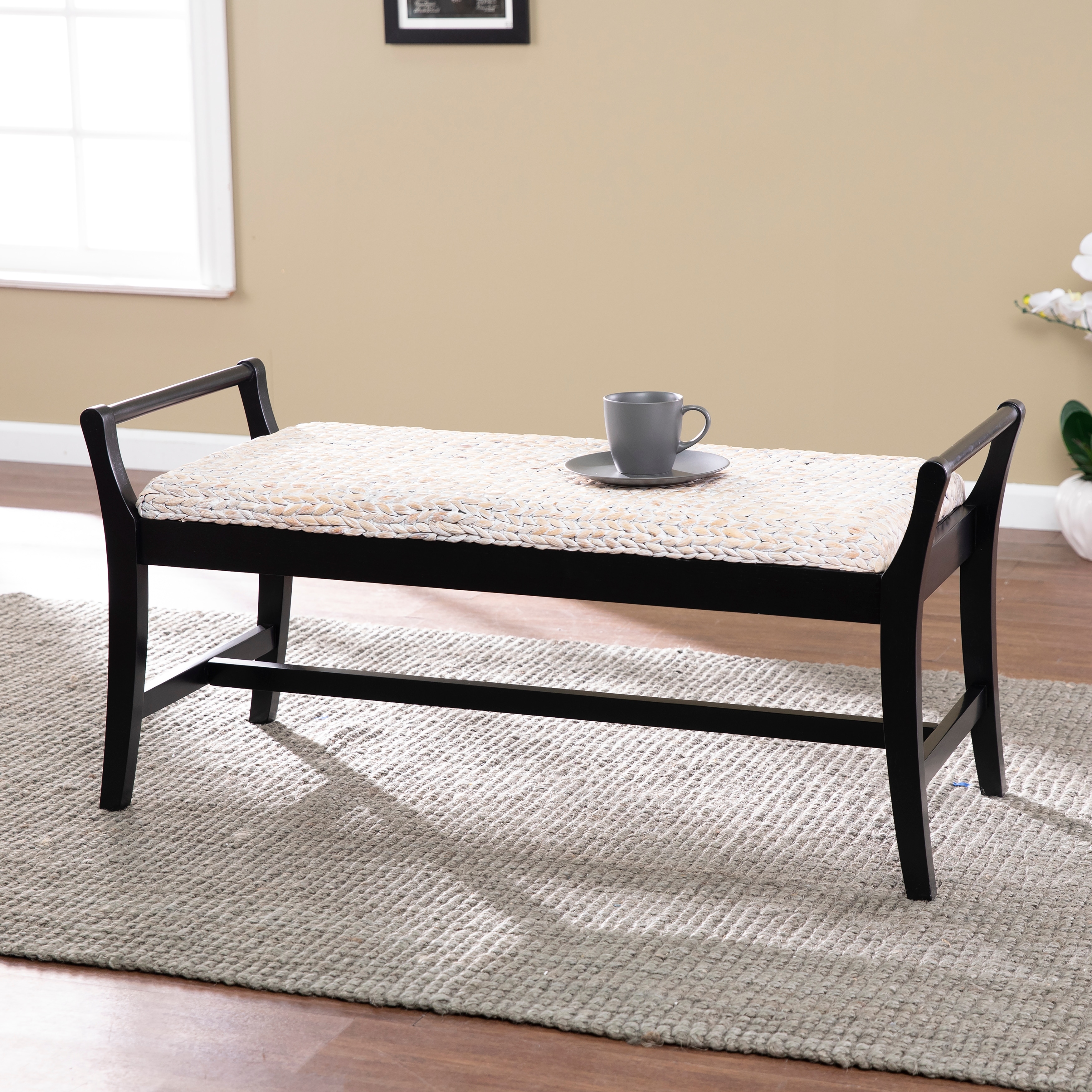 Kellington Coastal Natural Woven Fiber Bench